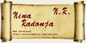 Nina Radonja vizit kartica